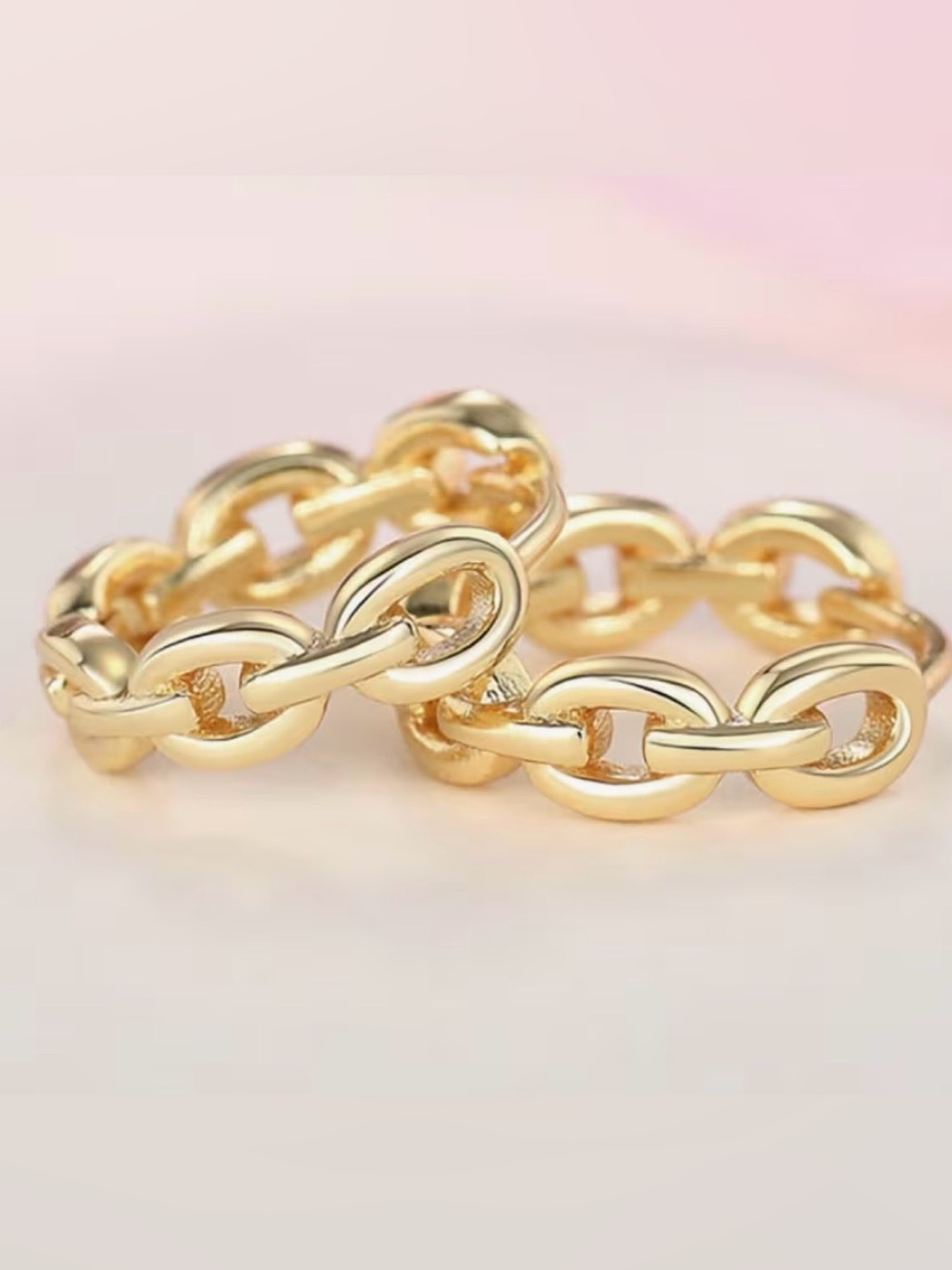 Chain Link Gold Tone Huggie Earrings New